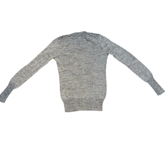 J. Crew Alpaca Wool blend Sweater Size S Gray Sequin V-Neck - Picture 3 of 8